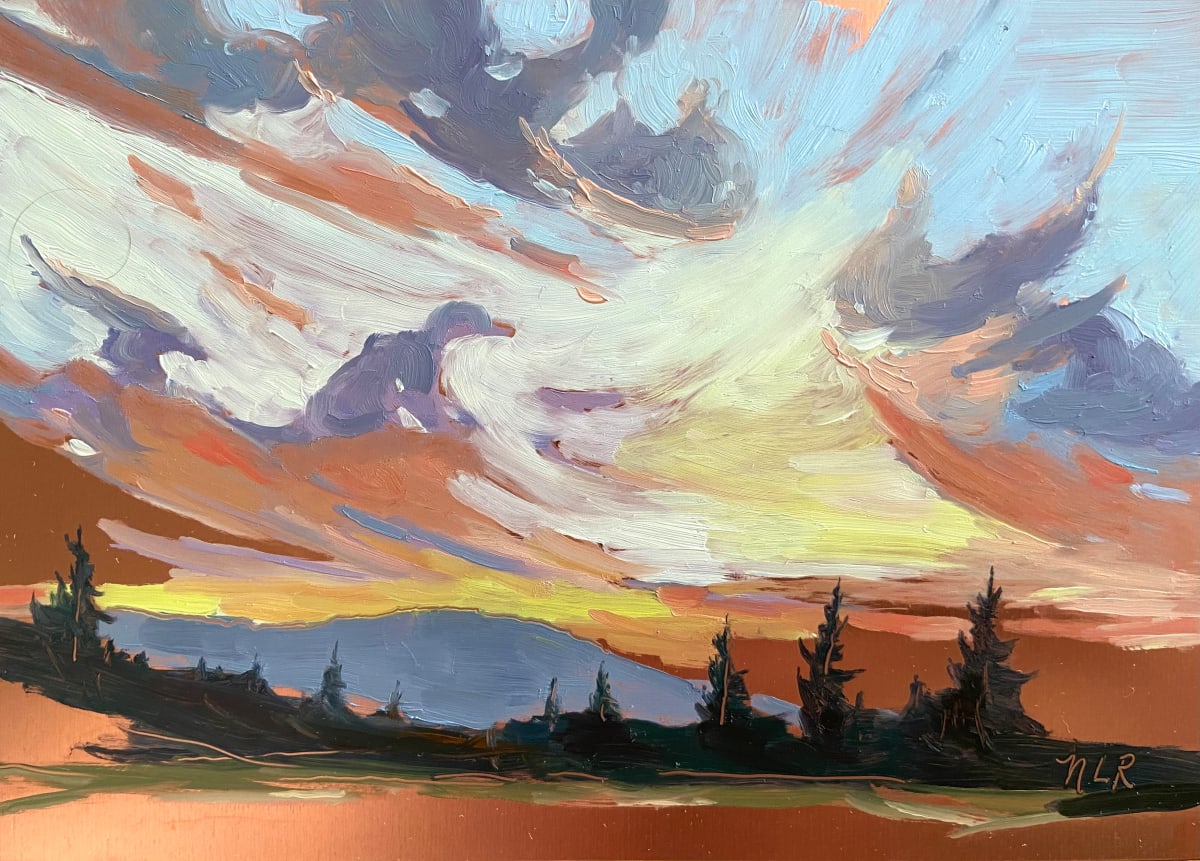 Cloudscape on Copper by Nancy Romanovsky 