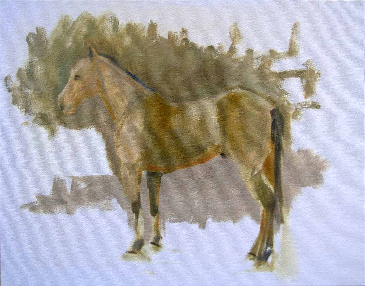 Buckskin horse study by Nancy Romanovsky 