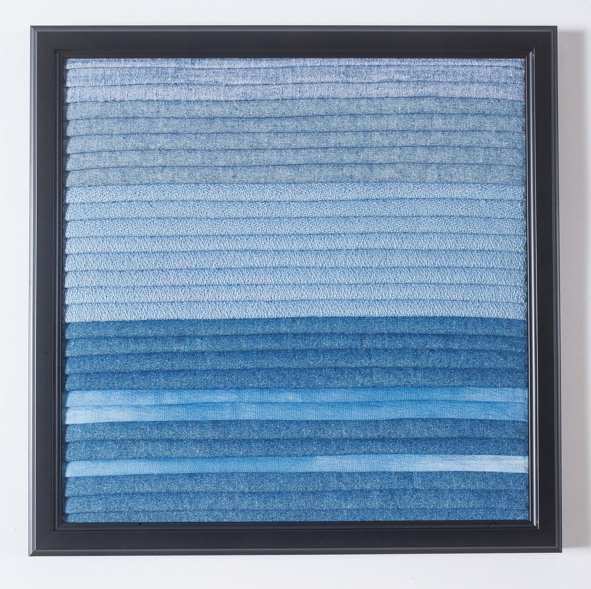 Synesthesia #10 Cerulean Blue by Lesley Turner  Image: Lesley Turner, 'Synesthesia #10 Cerulean Blue', 2017, 13"x13"x0.5". Cotton fabric and threads. Working monochromatically I focused on expressing the color’s radiating energy through line and value. Photo: Tony Bounsall Photo-Design