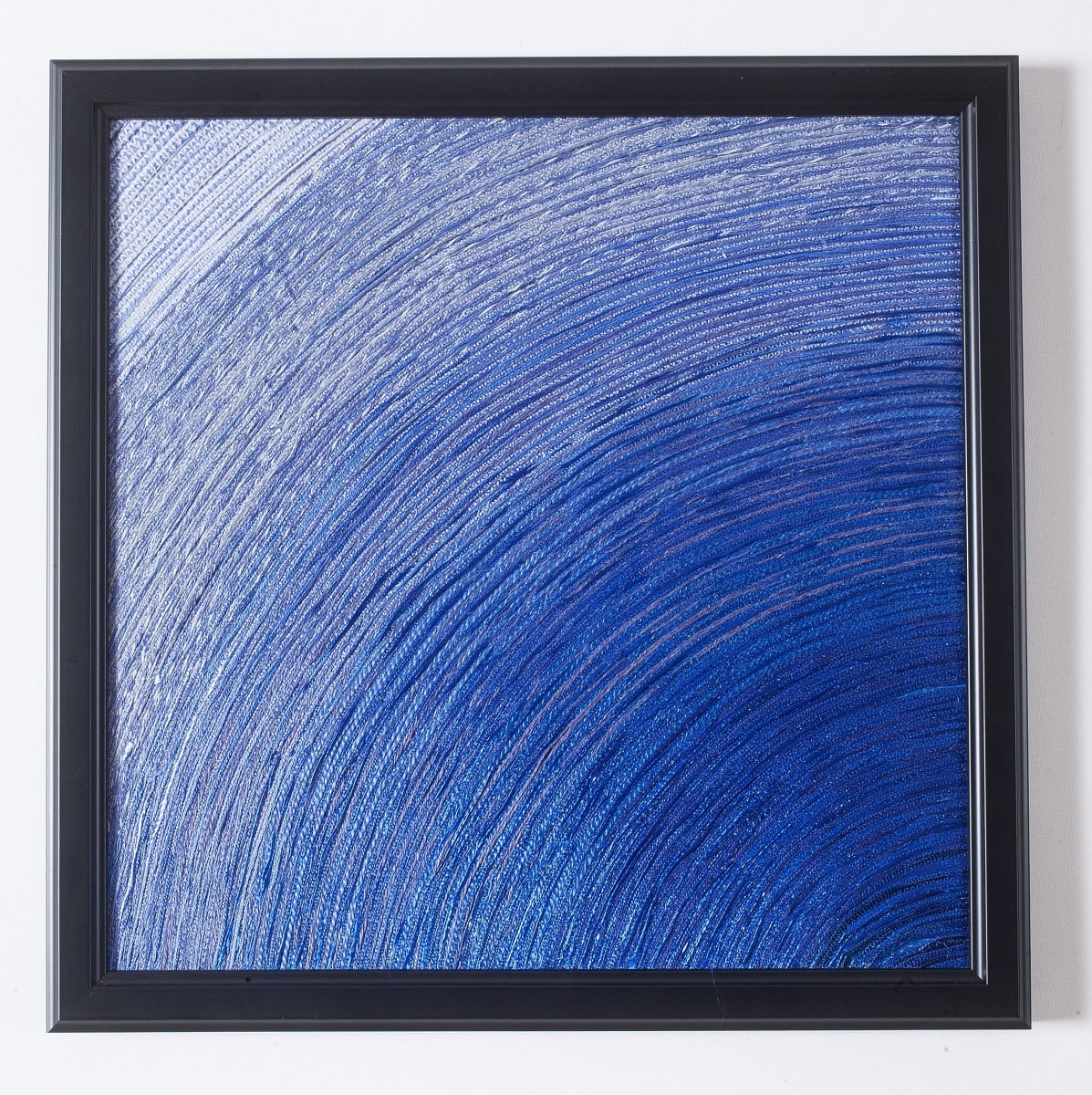 Synesthesia #12 Blue-violet by Lesley Turner  Image: Lesley Turner, 'Synesthesia #12 Blue-violet', 2017, 13" x 13" x 0.5". Cotton, linen, wool, polyester threads. As an expression of the color’s radiating energy through line and value there are no motifs, only a sense of movement to express how I feel about this color. I have explored my understanding of synesthesia. Photo: Tony Bounsall Photo-Design
