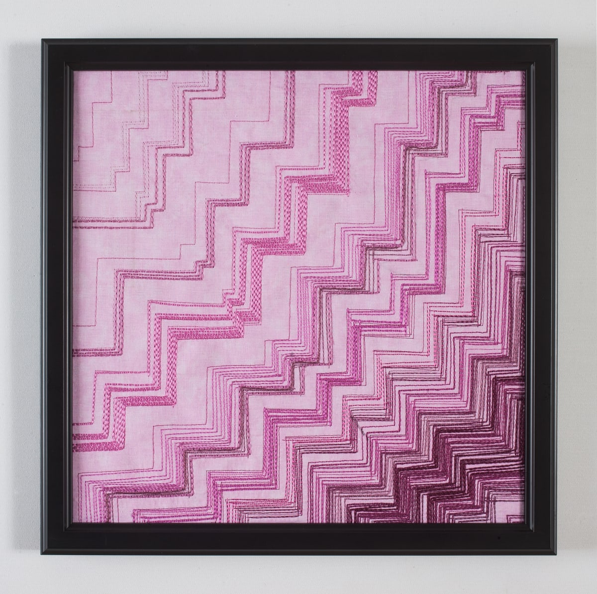 Synesthesia #17 Magenta by Lesley Turner  Image: Lesley Turner, 'Synesthesia #17 Magenta', 2017, 13"x13'x0.5". Cotton and Tencel fabrics, cotton and polyester threads. Working monochromatically I focused on expressing the color’s radiating energy through line and value. Photo: Tony Bounsall Photo-Design