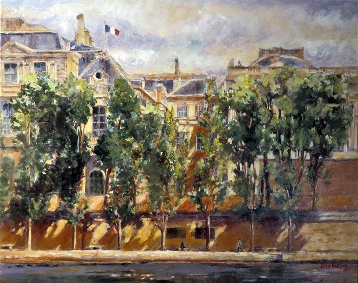 Shadows on the Quay - Paris by Jann Lawrence Pollard 