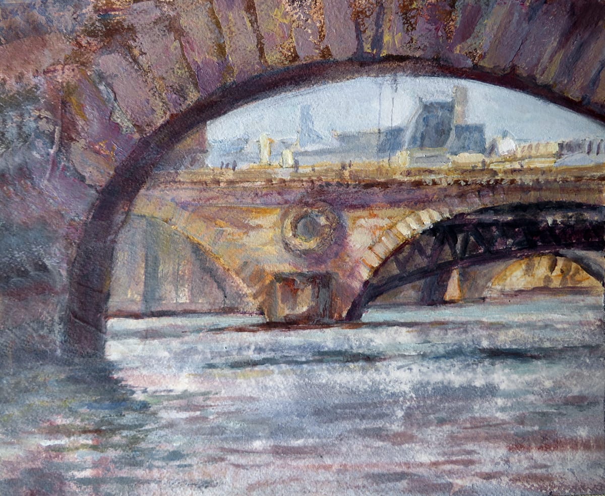 Study for 'Six Bridges' Painting by Jann Lawrence Pollard 