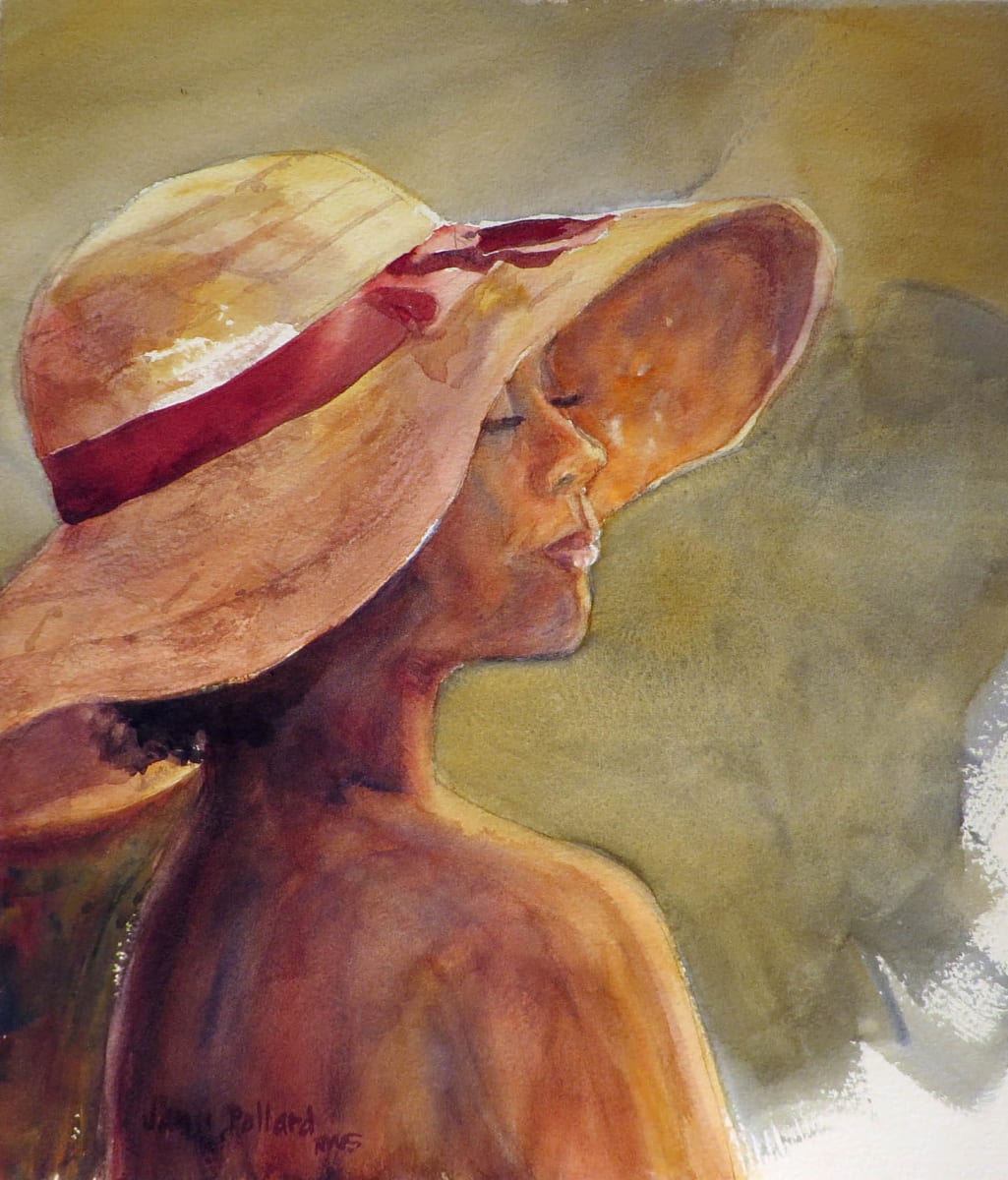 Portrait - Burgundy Ribbon by Jann Lawrence Pollard  Image: Painted from a live model.