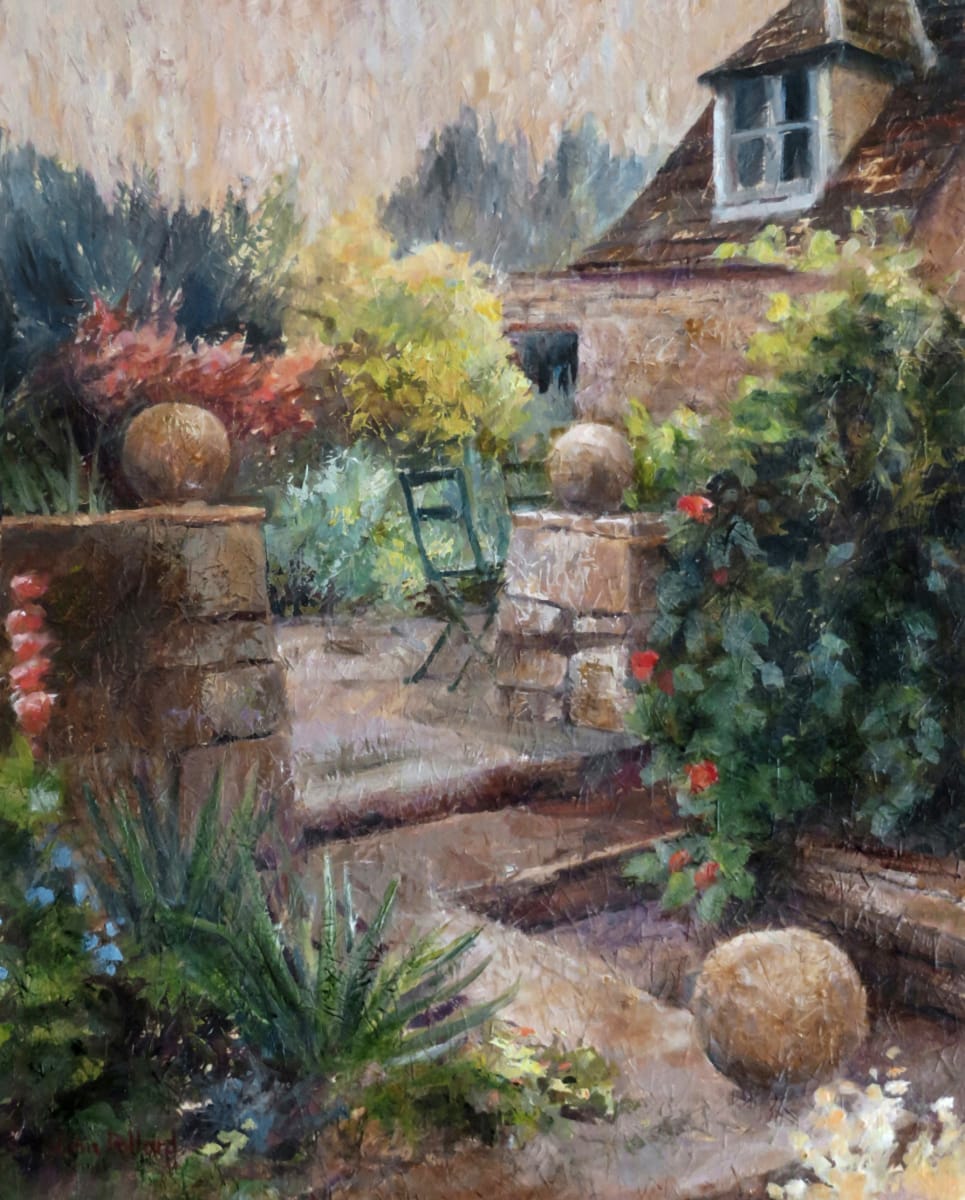 Village of Burford Patio by Jann Lawrence Pollard  Image: Village of Burford, Cotswolds, England