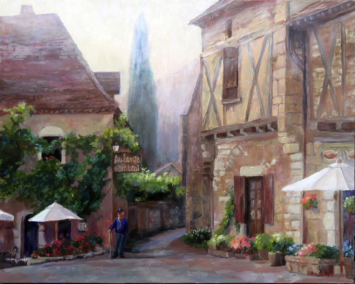 Morning Fog in St. Cirq Lapopie, Dordogne by Jann Lawrence Pollard  Image: The village of St. Cirq Lapopie, Dordogne, France.