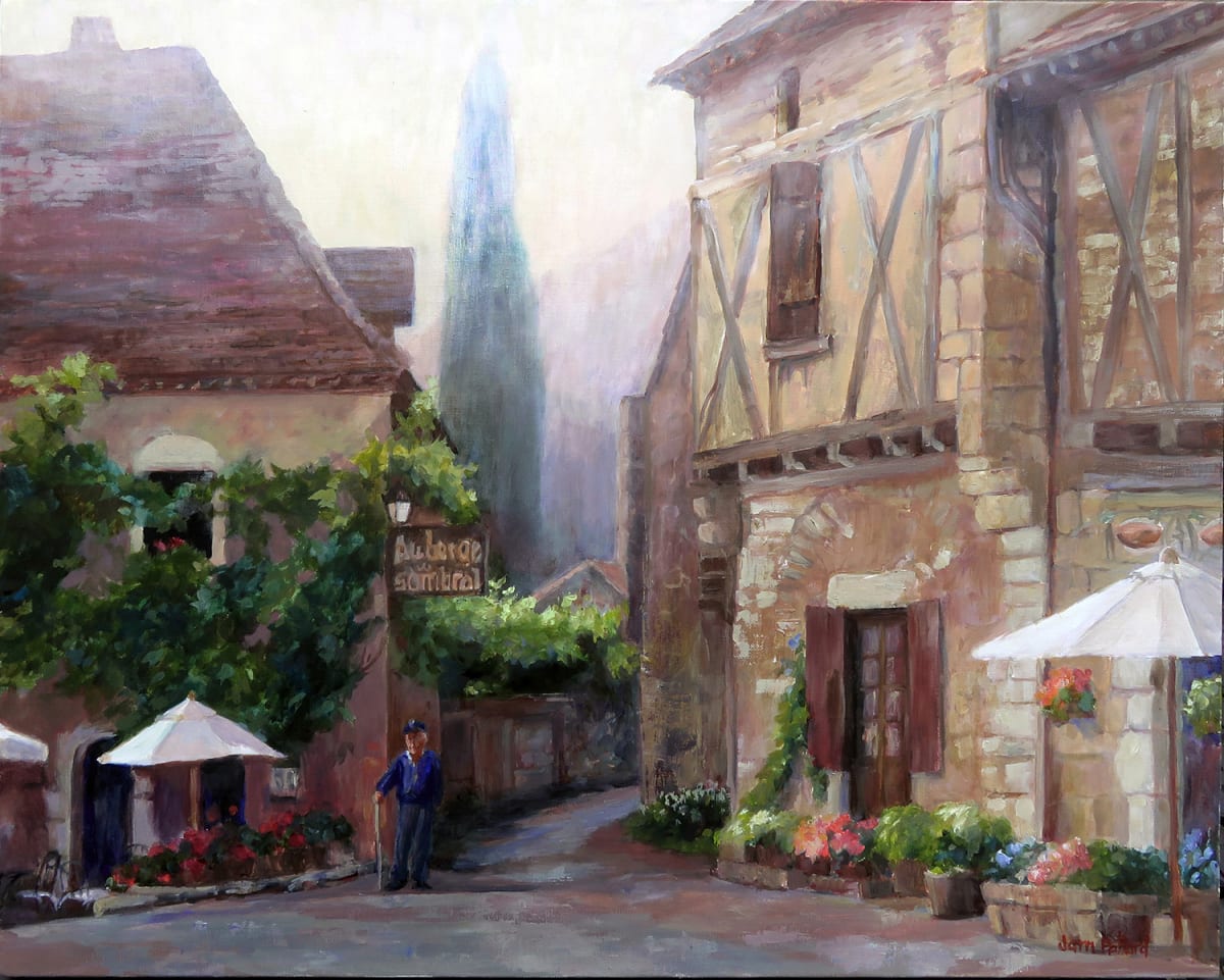 Morning Fog in St. Cirq Lapopie, Dordogne by Jann Lawrence Pollard, Image 1.