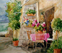 Les Baux de Provence Cafe by Jann Lawrence Pollard  Image: Les Baux de Provence Cafe