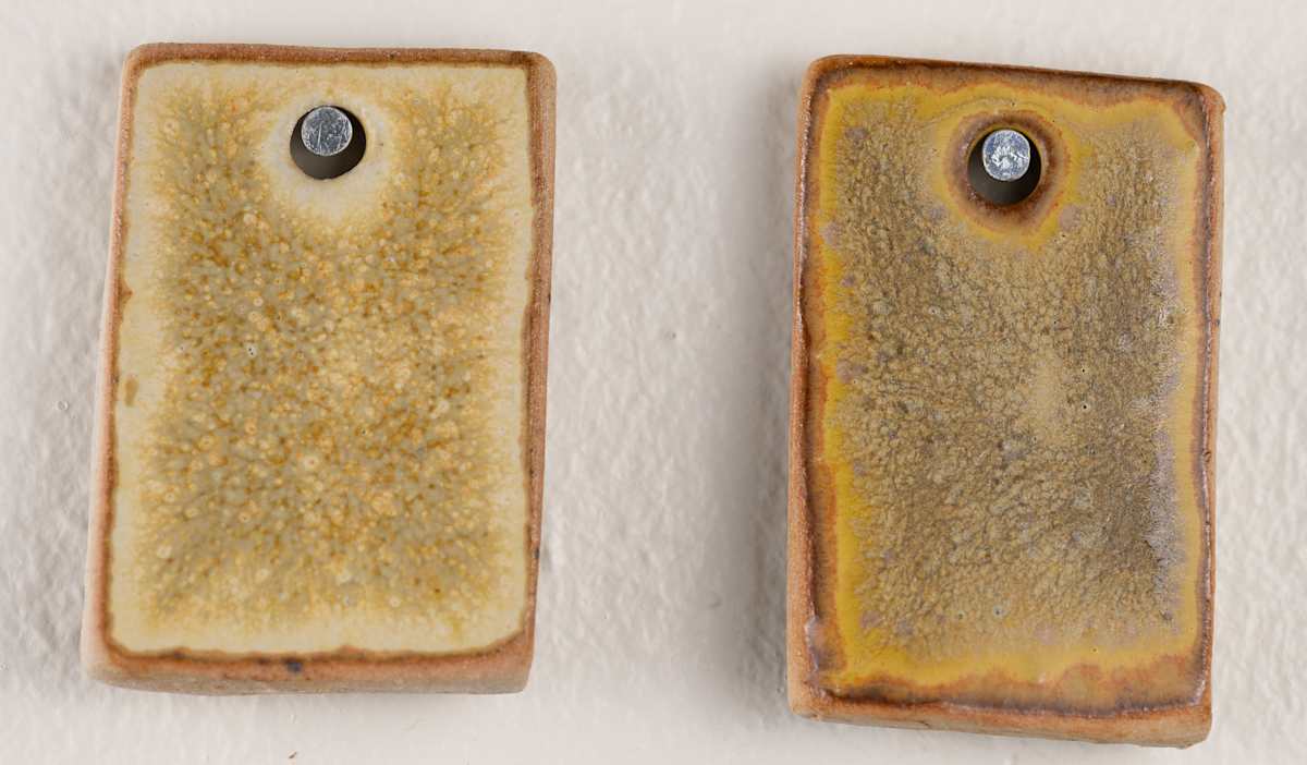 Hematitic Sand Glaze by emma estelle chambers  Image: Reduction, hematitic sand 5% and 10%