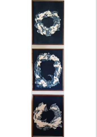 Deconstructed Yellow Jacket Nest Photogram Cyanotype (3) , 2023 by Dora Somosi 