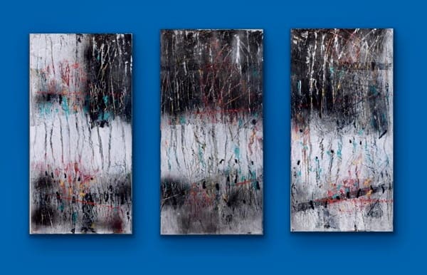 Winter Skies by Linda Fischer  Image: Triptych  dimensions are for each piece