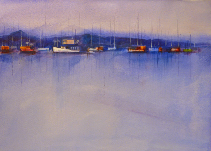 Sailboats in Port by Mary Lou Dauray 