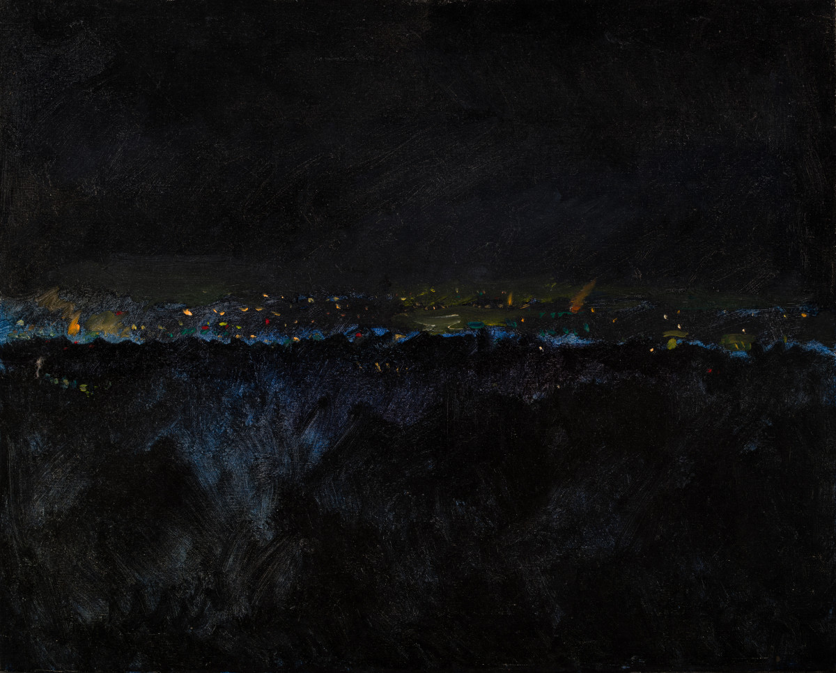 Night Scene Overlooking the City by Miriam McClung 