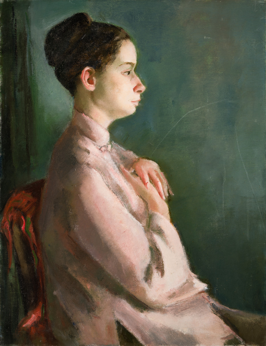 Woman in the Pink Blouse by Miriam McClung 