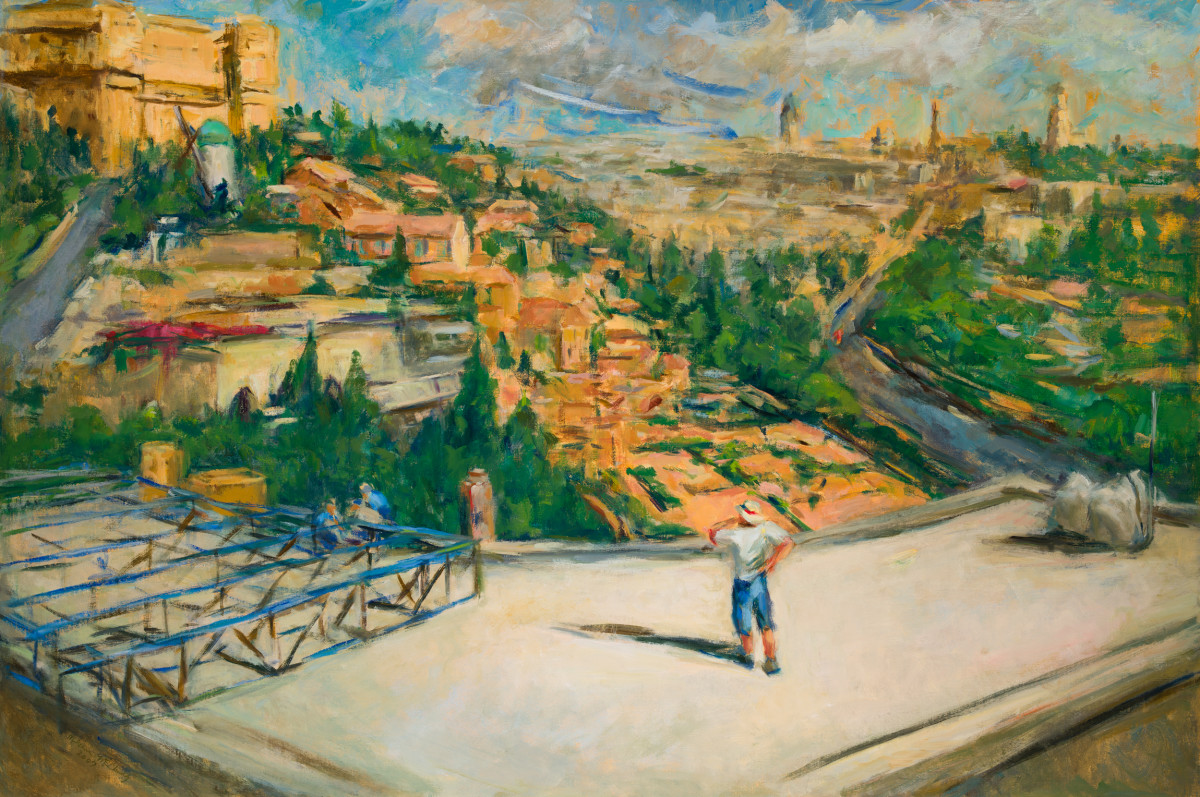 The Man with the Cell Phone in Israel by Miriam McClung 