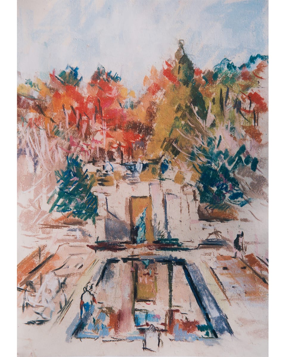 Autumn View of the Lily Pond at the Birmingham Botanical Gardens by Miriam McClung, Image 1.