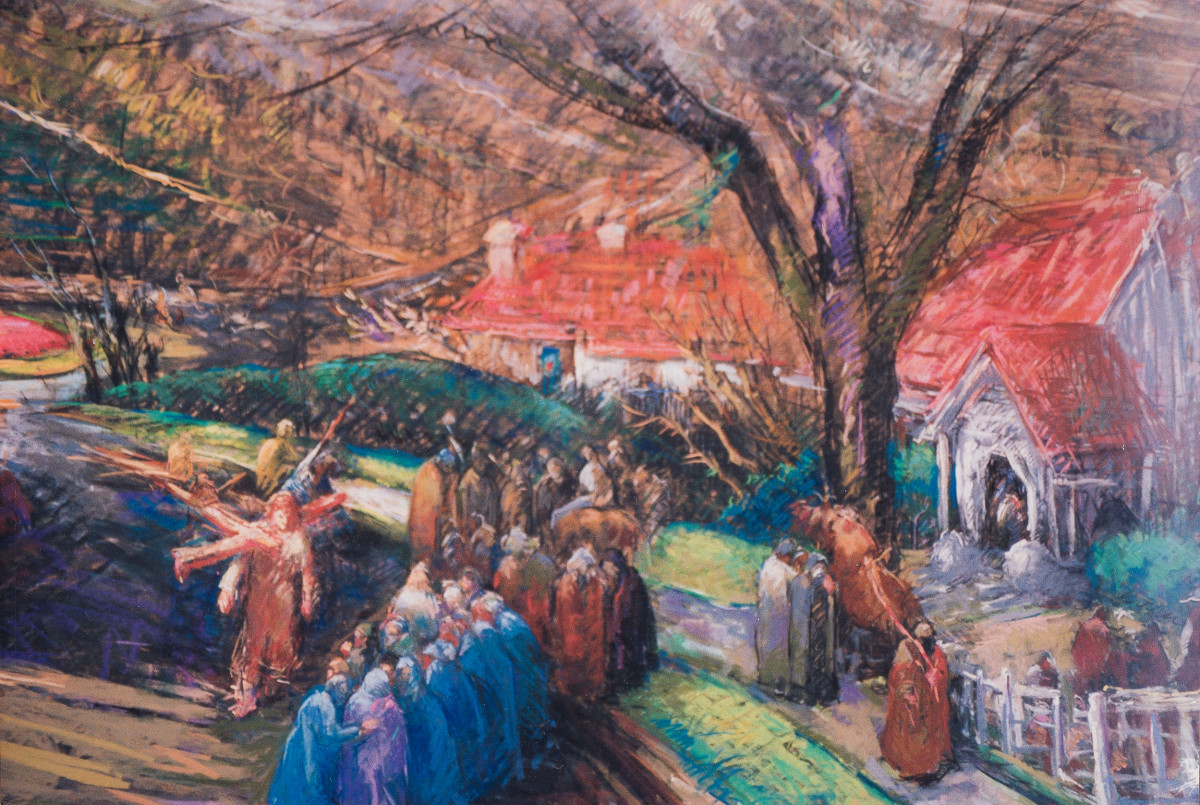 8 - Stations of the Cross Series - Christ Meets the Women of Jerusalem by Miriam McClung 