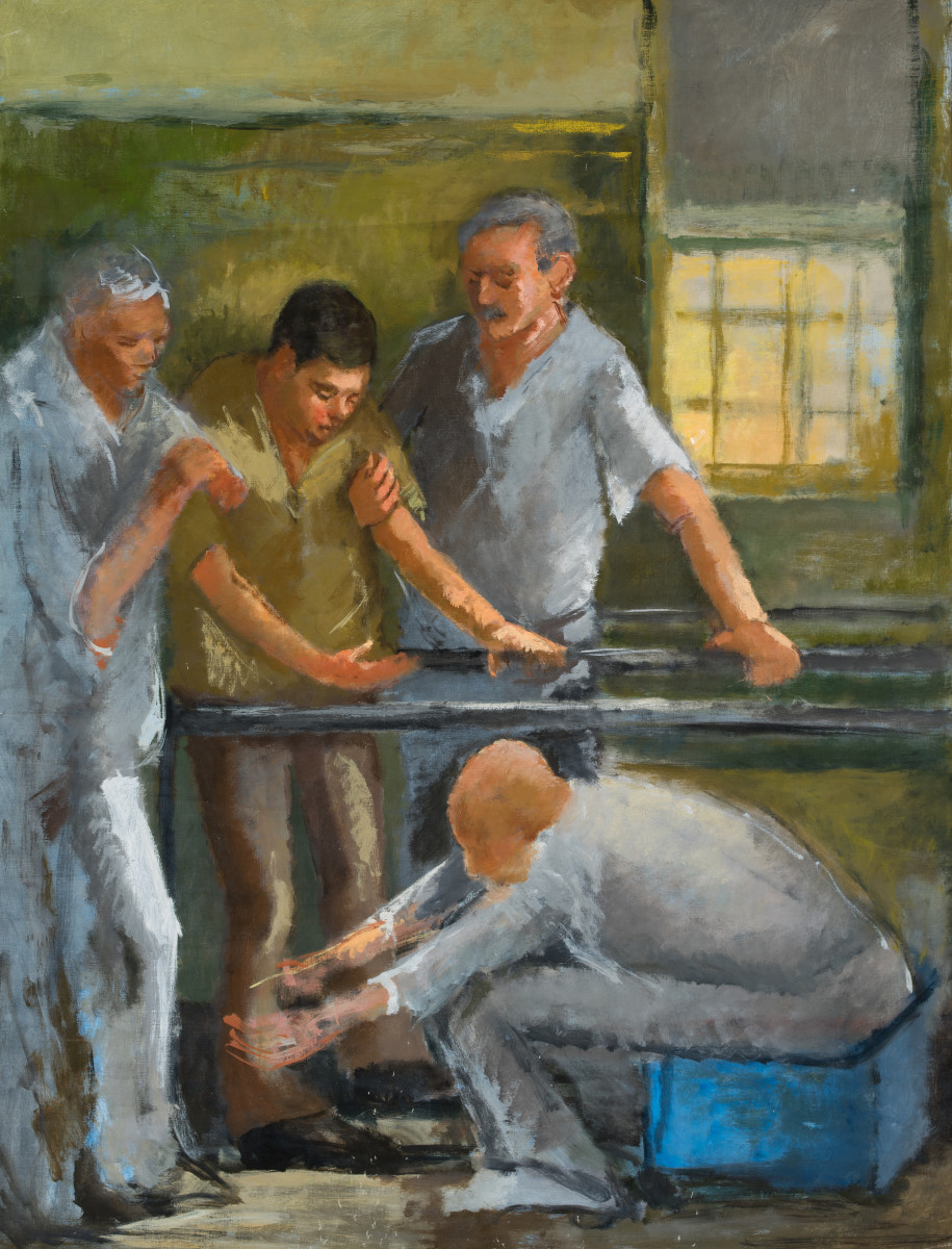 Learning to Walk Again by Miriam McClung  Image: "Learning to Walk Again" by Miriam McClung, 1972. At the VA in Tuscaloosa, AL. Oil on linen. 