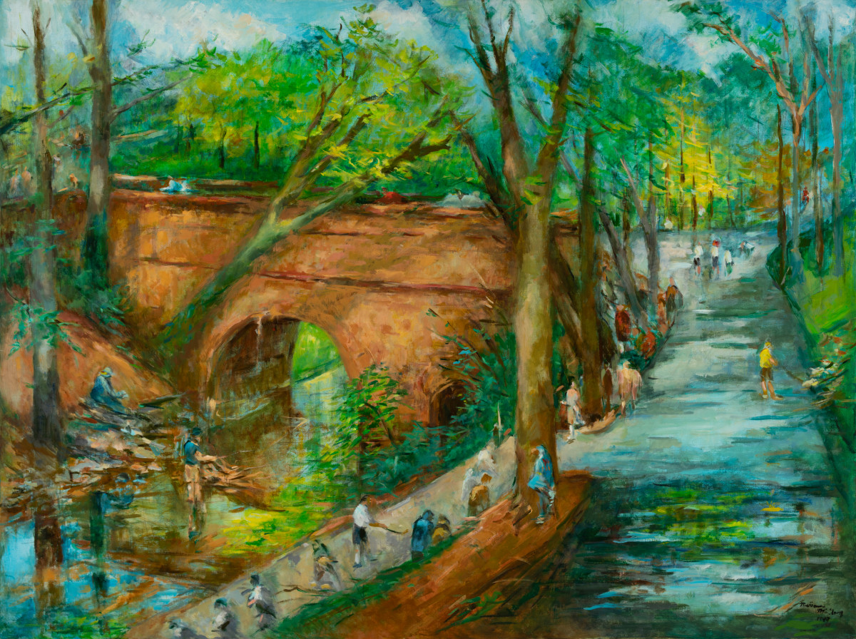 The Fishermen on the Mountain Brook Parkway by Miriam McClung 