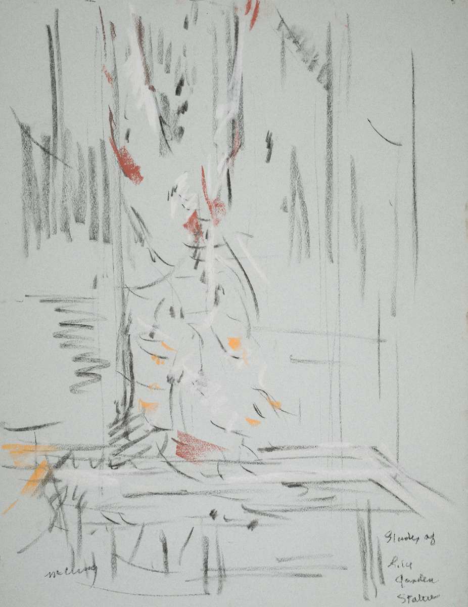 Study of Lilly Garden Statue by Miriam McClung, Image 1.