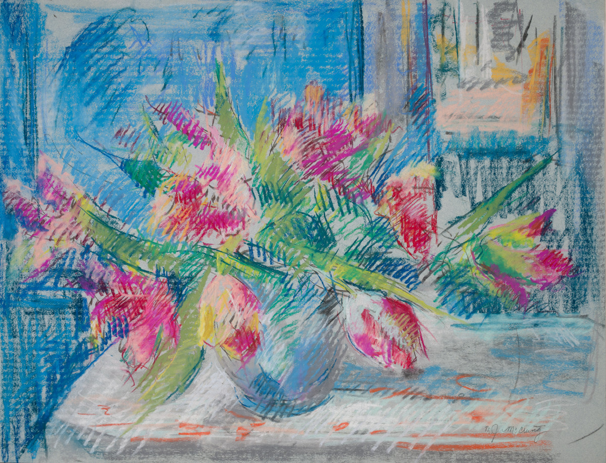 Tulips in a Vase by Miriam McClung 