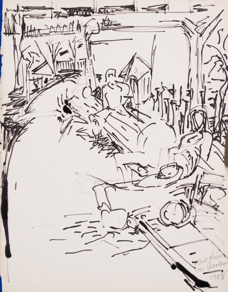 People along the East River in NYC by Miriam McClung, Image 66.