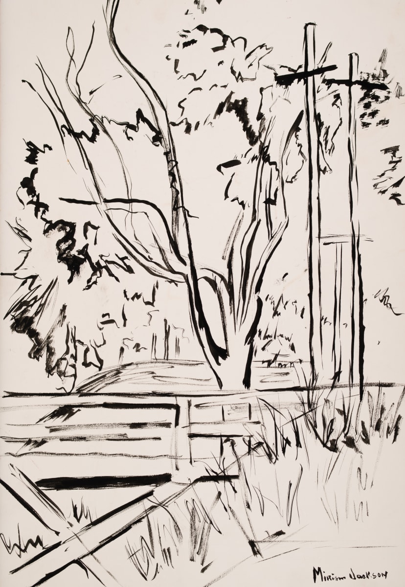 Bridge and Telephone Poles by Miriam McClung 