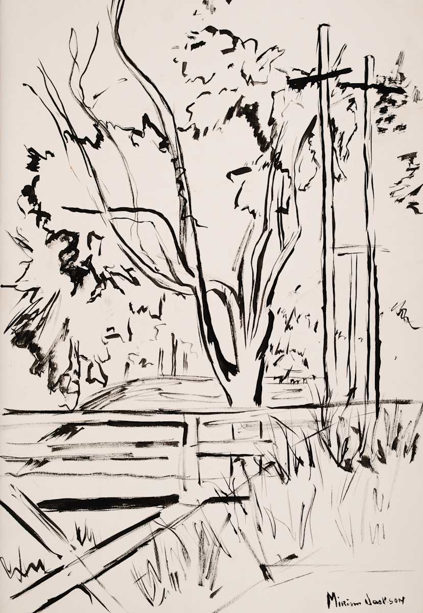 Bridge and Telephone Poles by Miriam McClung, Image 87.