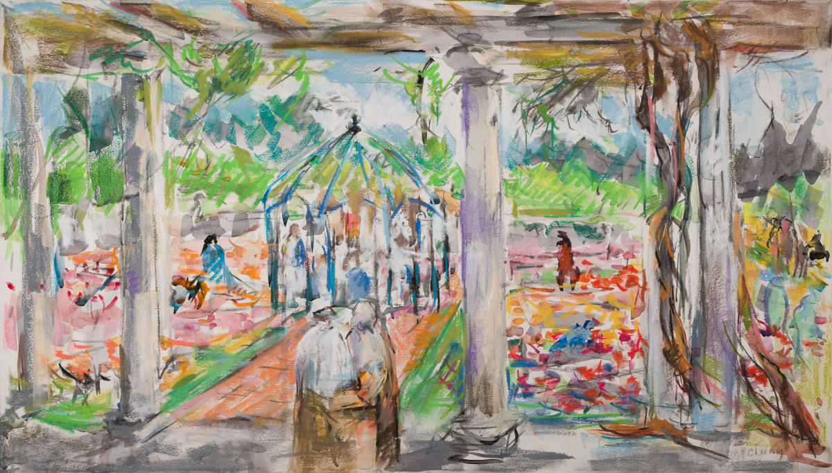 Older Couple at the Rose Garden at the Birmingham Botanical Gardens by Miriam McClung, Image 1.