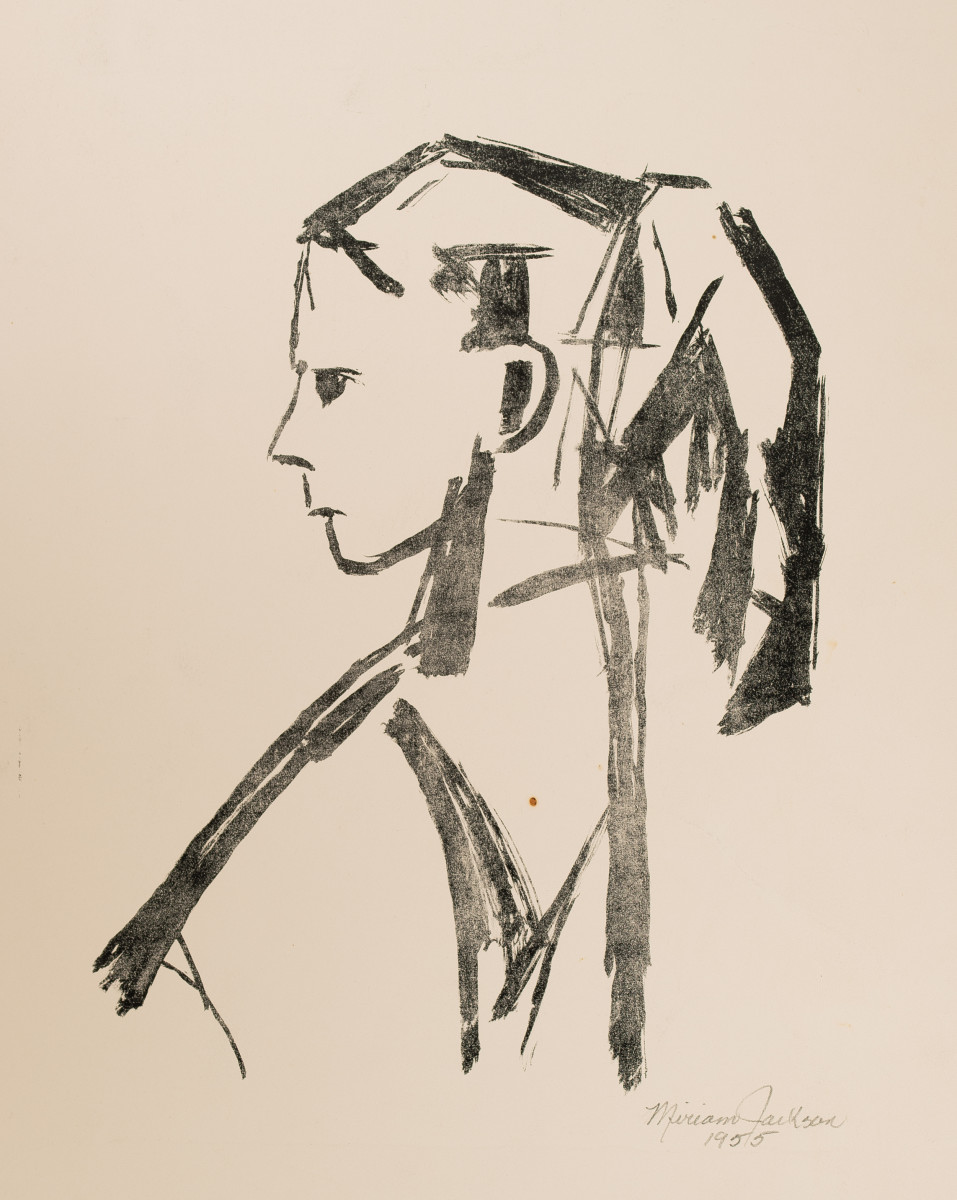 Lithograph Head Study of a Girl by Miriam McClung 