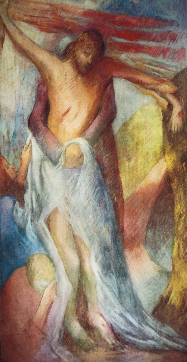 13 - Stations of the Cross Series - Jesus Taken Down by Miriam McClung 