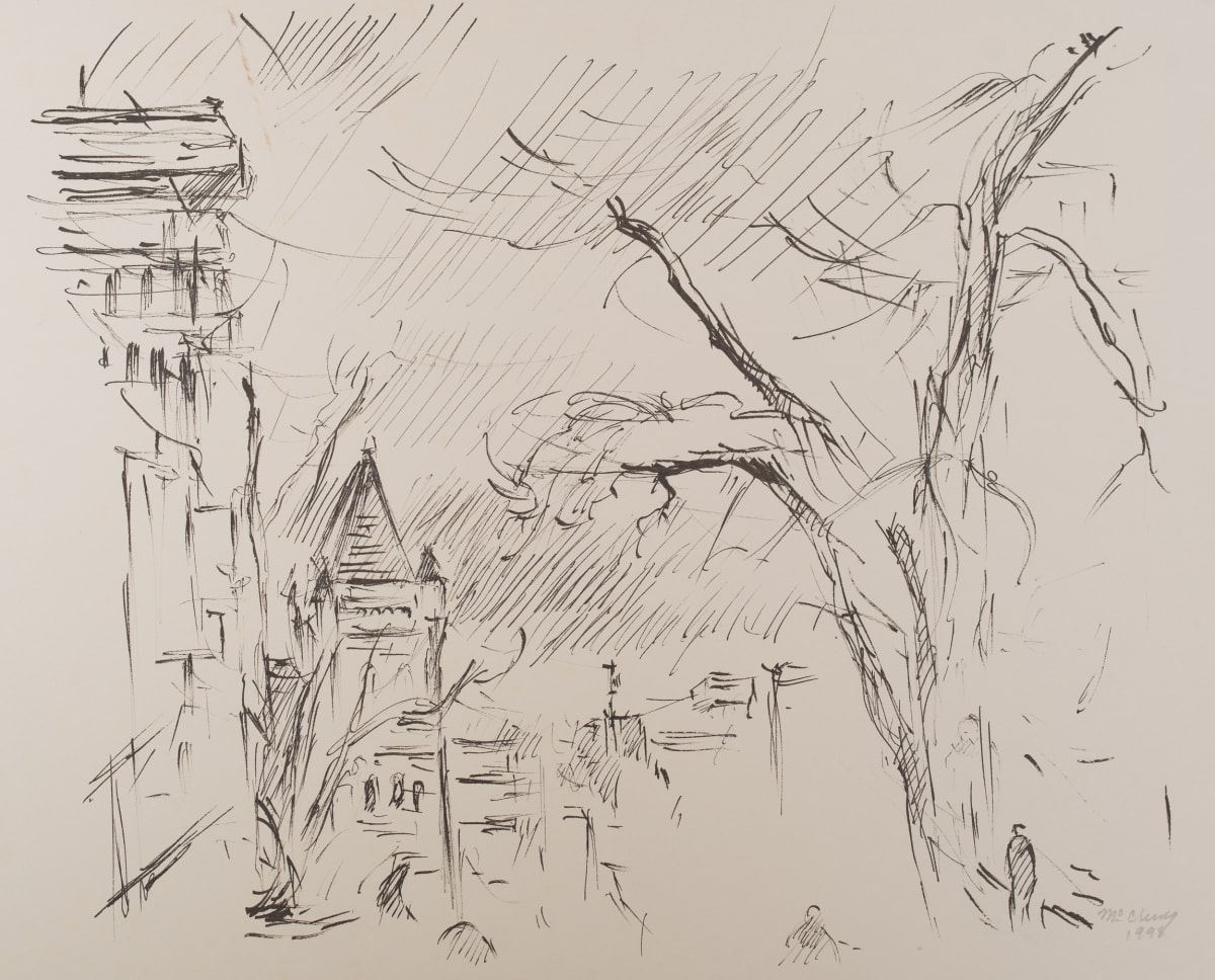 Tree and Spire of South Highlands Presbyterian Church Looking Down Highland Avenue by Miriam McClung, Image 15.