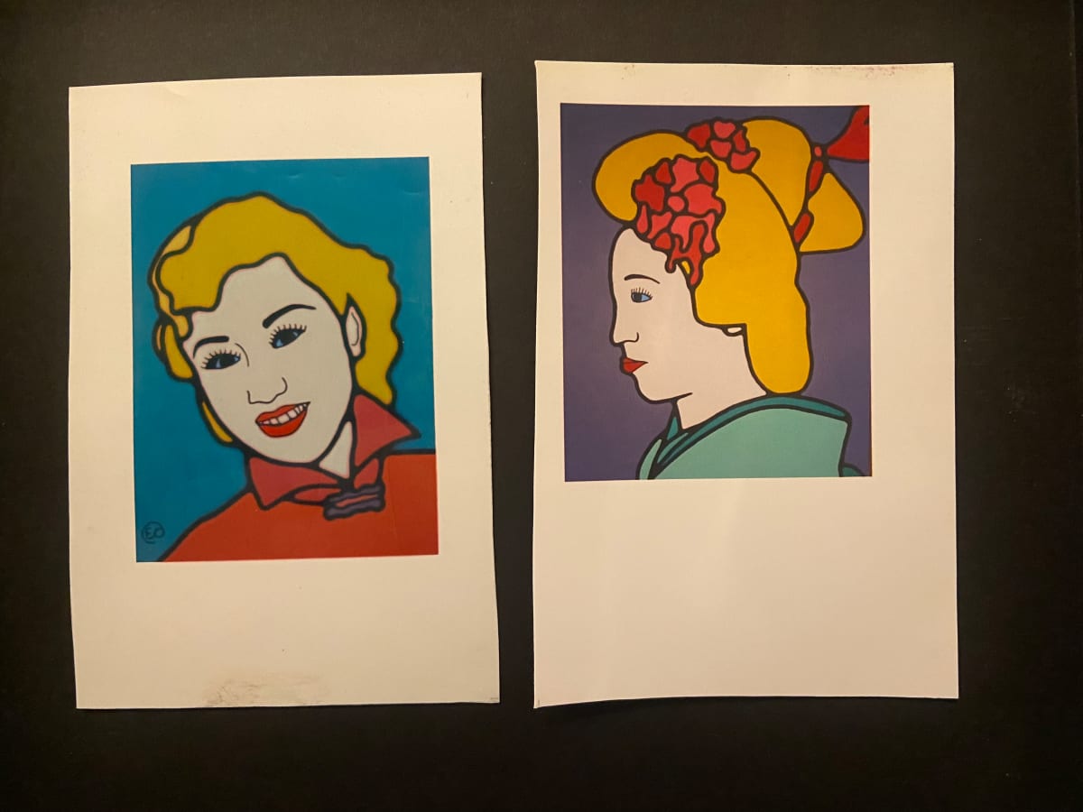 An image of two paintings on canvas circa. 2004 by Emma Coyle 