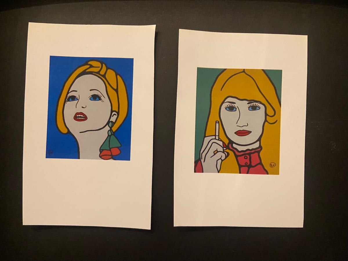 An images of two paintings on canvas circa. 2004 by Emma Coyle 