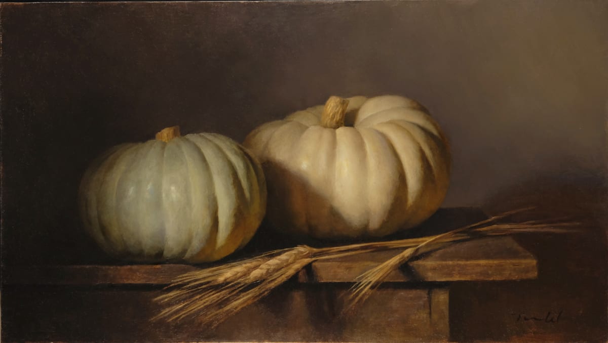 Two Pumpkins by Laura Tundel 