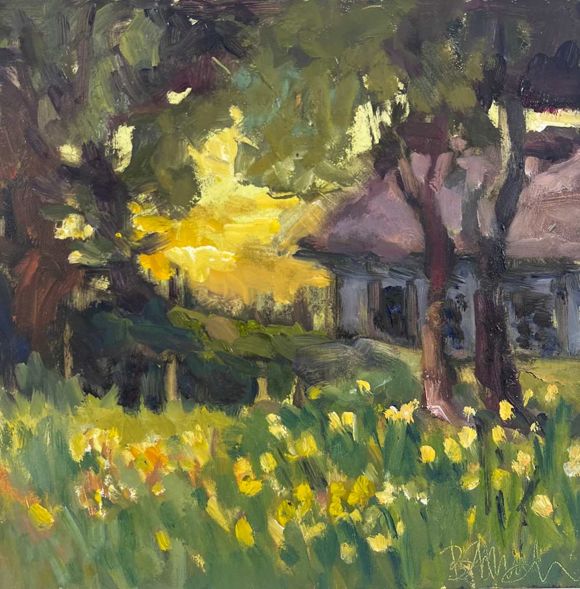 Golden Fields: Jaune un Fleur- SOLD by Bridgette Martin Fine Art, Image 4.