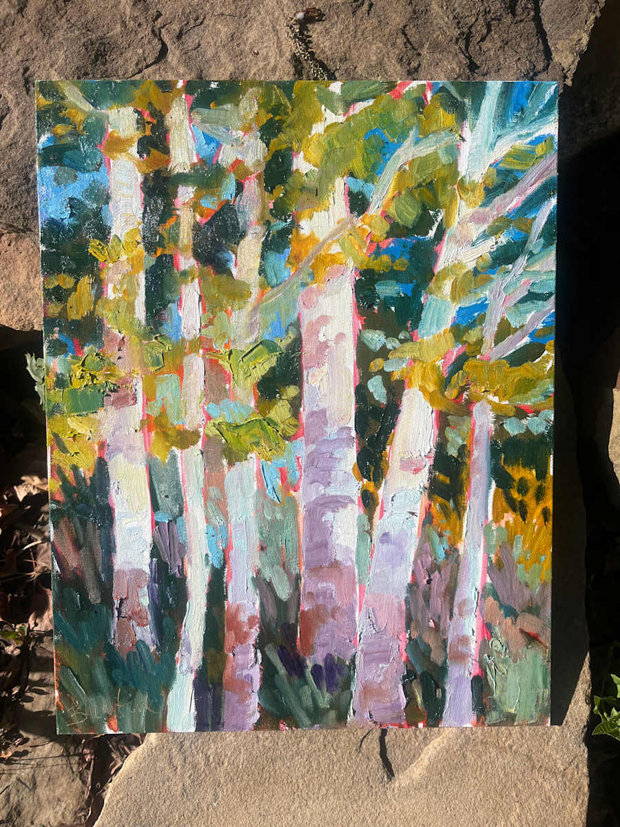 Cindy and Scott Aspens by Bridgette Martin Fine Art 