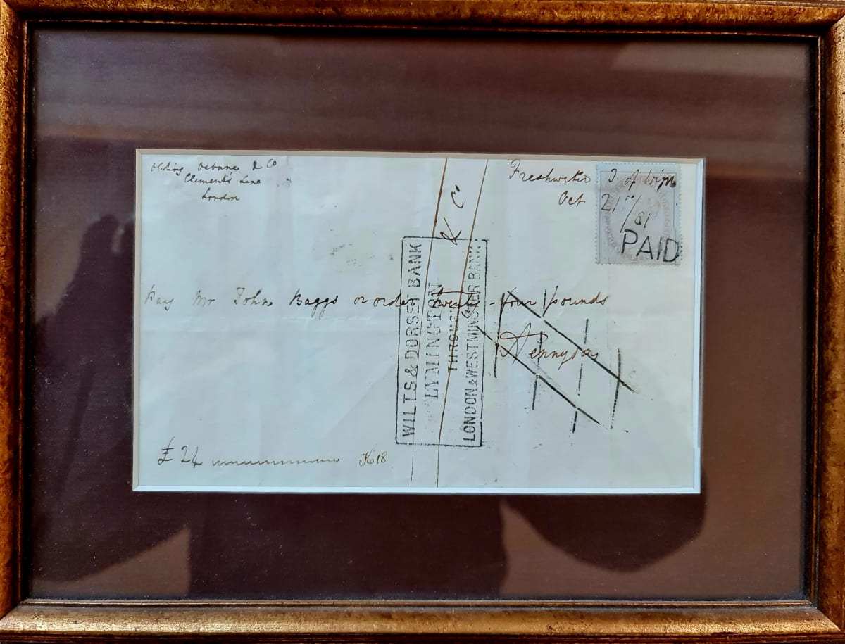Personal Check signed by Alfred, Lord Tennyson  Image: A personal check signed and dated by Alfred, Lord Tennyson, Poet Laureate