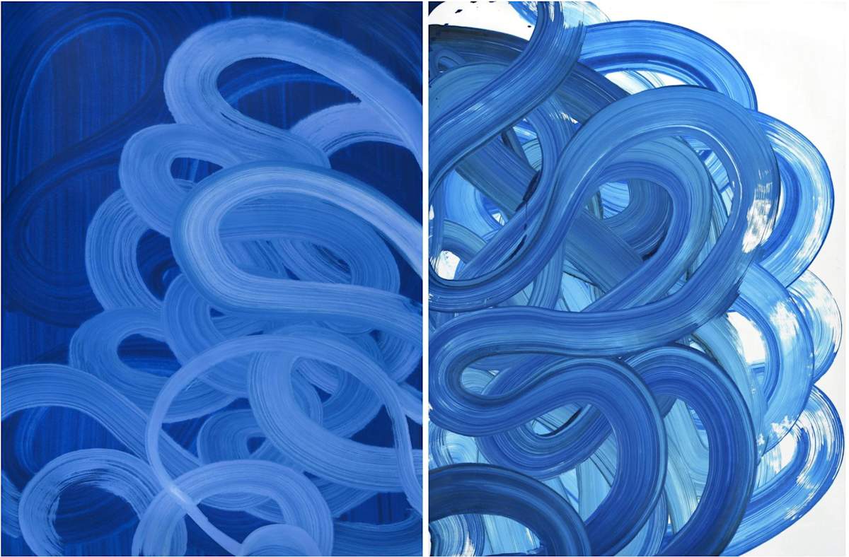 Blue Rhythm (Diptych) by Yeachin Tsai 