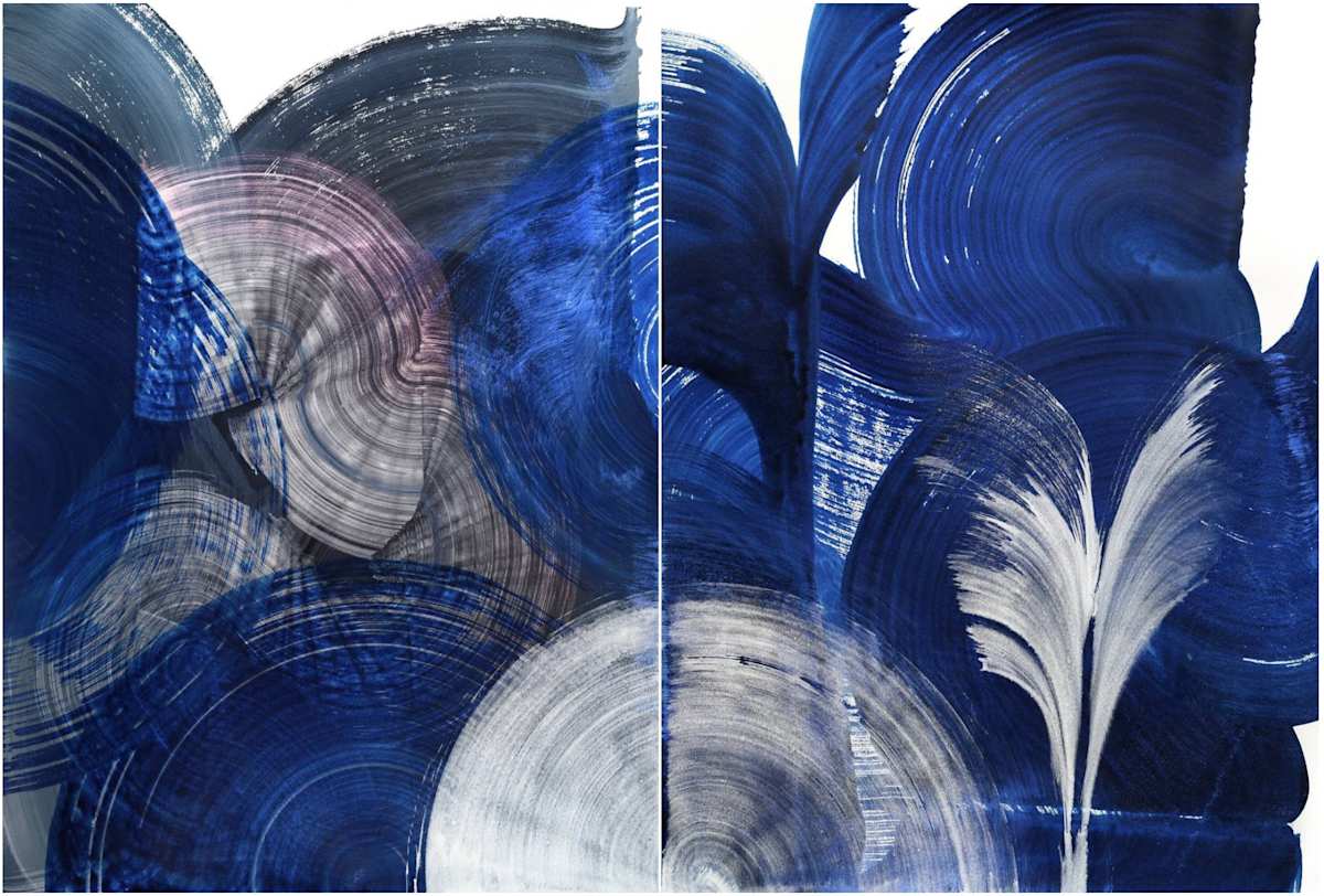 Traveling Moon (Diptych) by Yeachin Tsai 