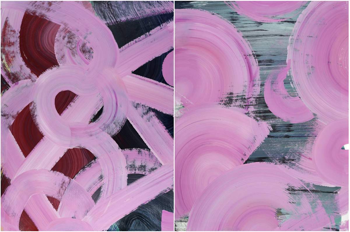 Pink Vibe (Diptych) by Yeachin Tsai 