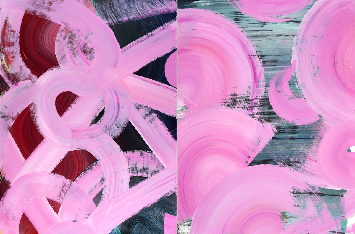 Pink Vibe (Diptych) by Yeachin Tsai 