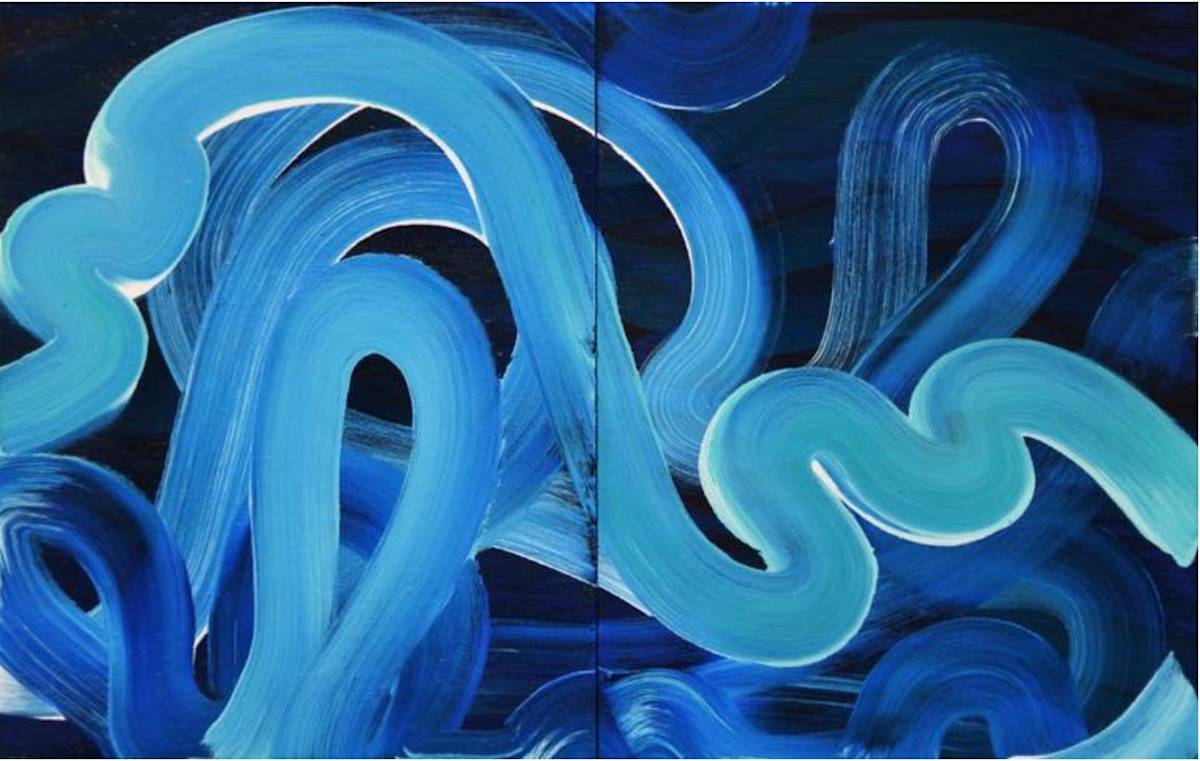 River Blue (Diptych) by Yeachin Tsai 