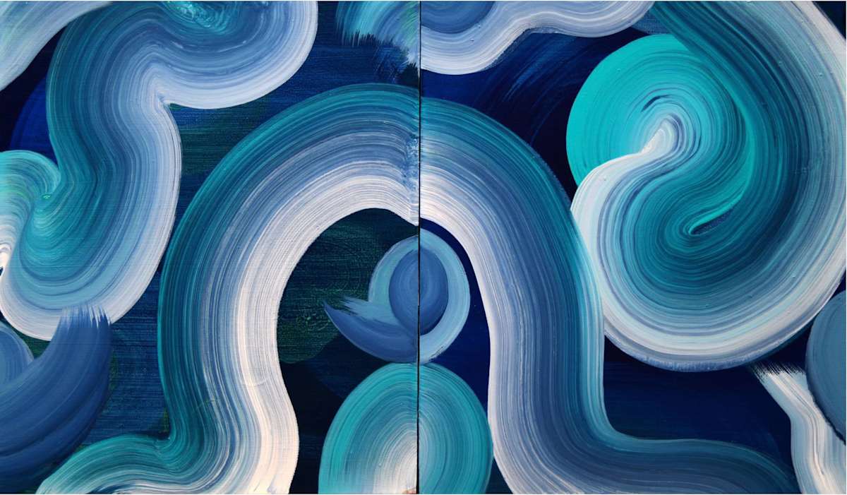 Ocean's Breath (Diptych) by Yeachin Tsai, Image 2.