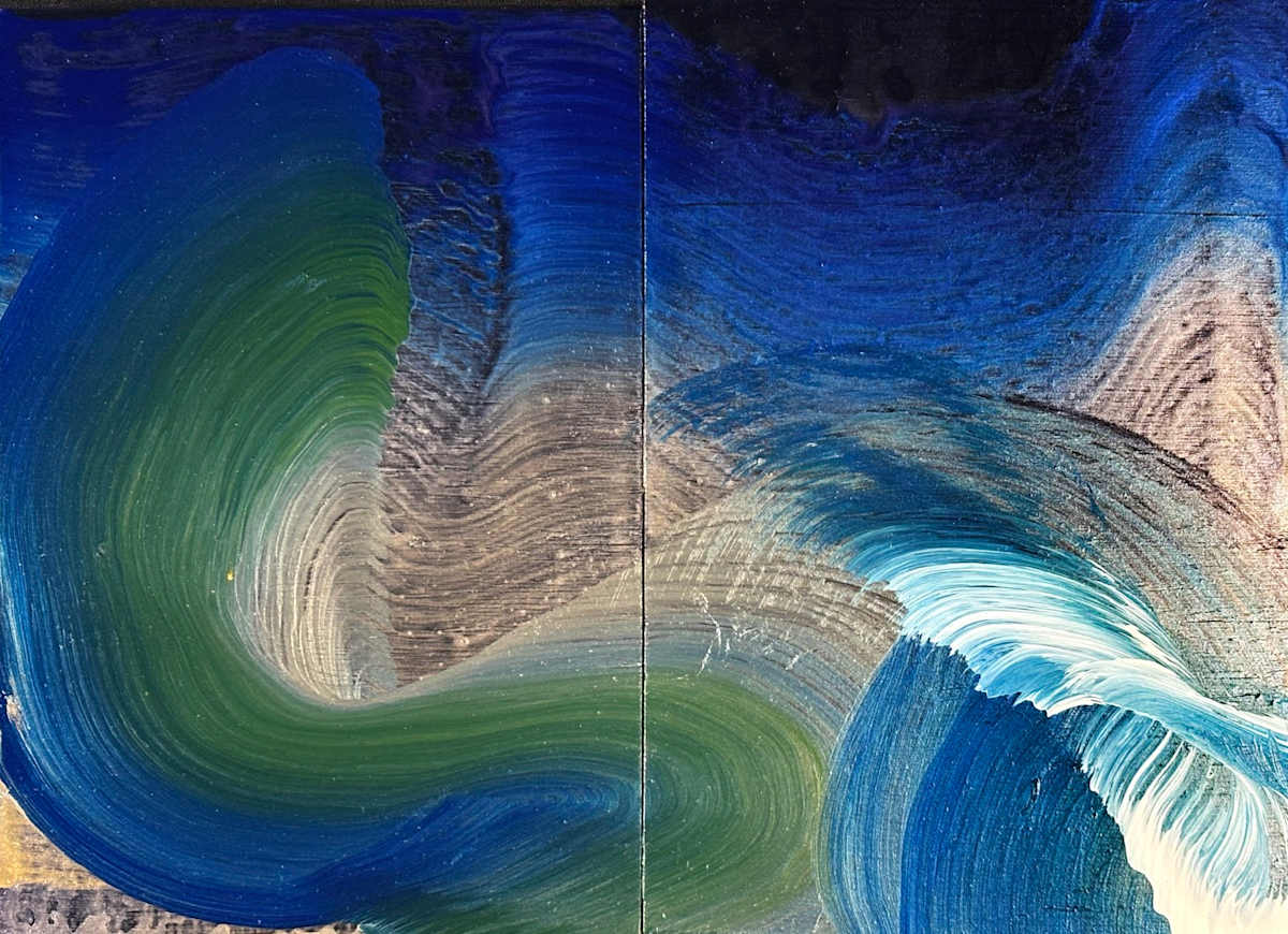 Wild Ocean Wave (Diptych) by Yeachin Tsai, Image 2.