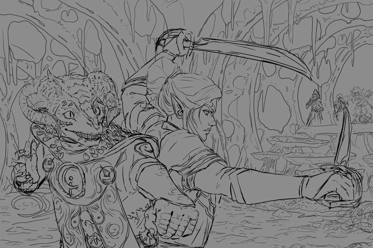 The Dark Urge and Minthara by Clare O'Brien 