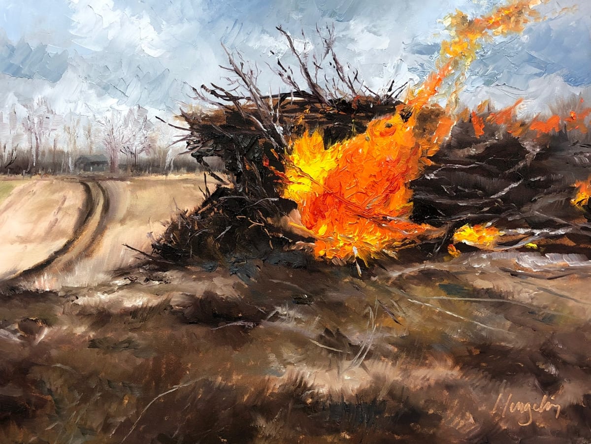 Brush Pile Burn by Laura Lengeling 