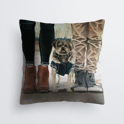 Shaina, Theo & Kash ~ Pillow 18x18" by Lori Strom  Image: Shaina, Theo & Kash Pillow 18x18"