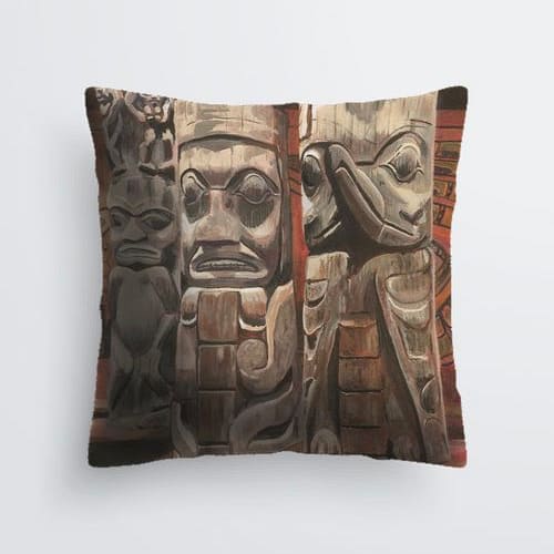Totem Hall ~ Pillow 18x18" by Lori Strom  Image: Totem Hall Pillow 18x18"