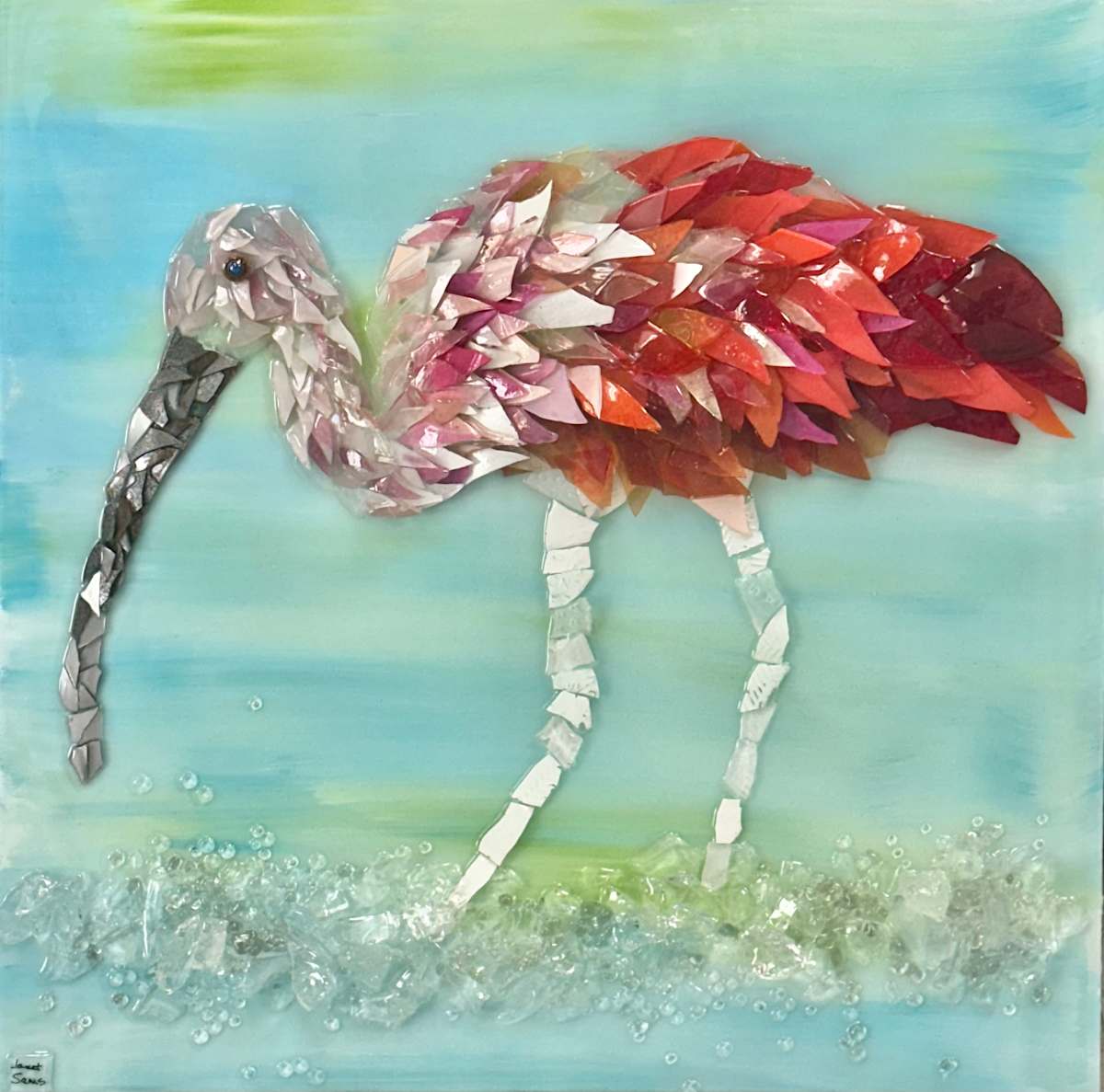 Scarlet Shoreline by Janet Sams 